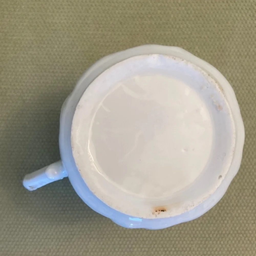 Antique shaving mug, porcelain, floral, Victorian
